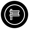 Black and White Geometric Logo of a Vertical Door Symbol