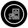 Person Holding a Key Next to a Door Installation Blueprint
